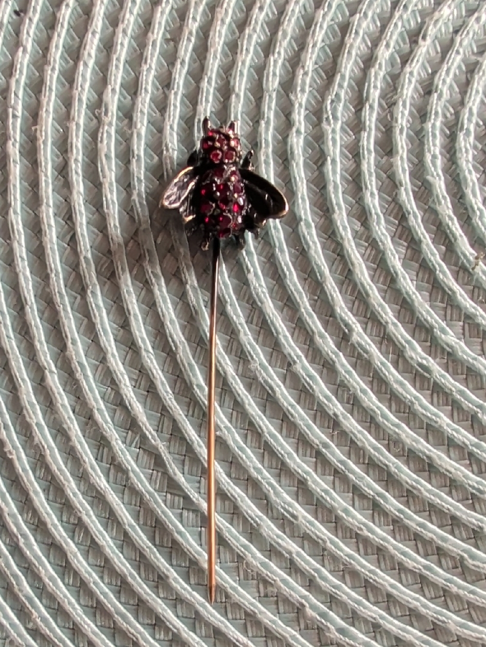 Vintage Bee Stick Pin in Red and Black